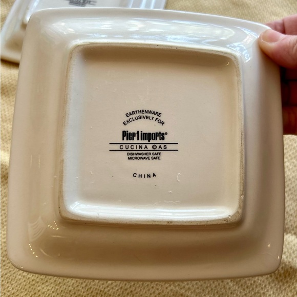 2 Pier 1 Imports 6x6” Cucina  square plates “Antipasto” & “Chianti” - Picture 8 of 8